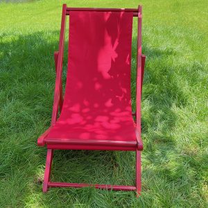 Red Outdoor Folding Deck Chair
