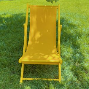 Vibrant Yellow Outdoor Folding Deck Chair
