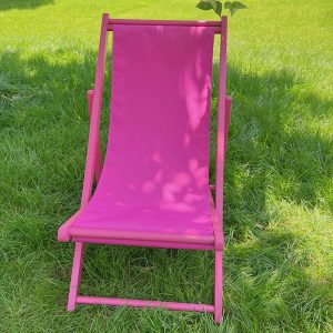 Pink Outdoor Folding Deck Chair