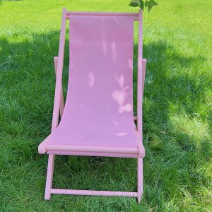 Light Pink Outdoor Folding Deck Chair